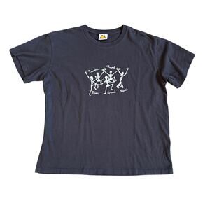 Mega Yacht Dancing Designer Skeletons Graphic T-Shirt Size Medium